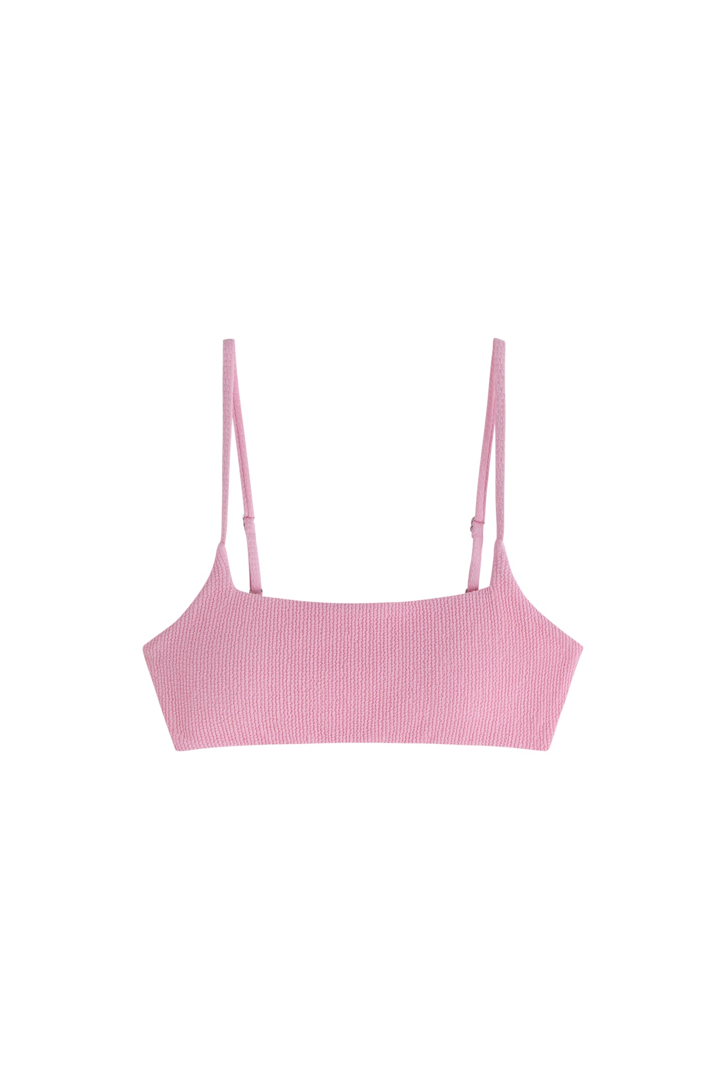 Salt Breeze Pink Textured Bikini Top