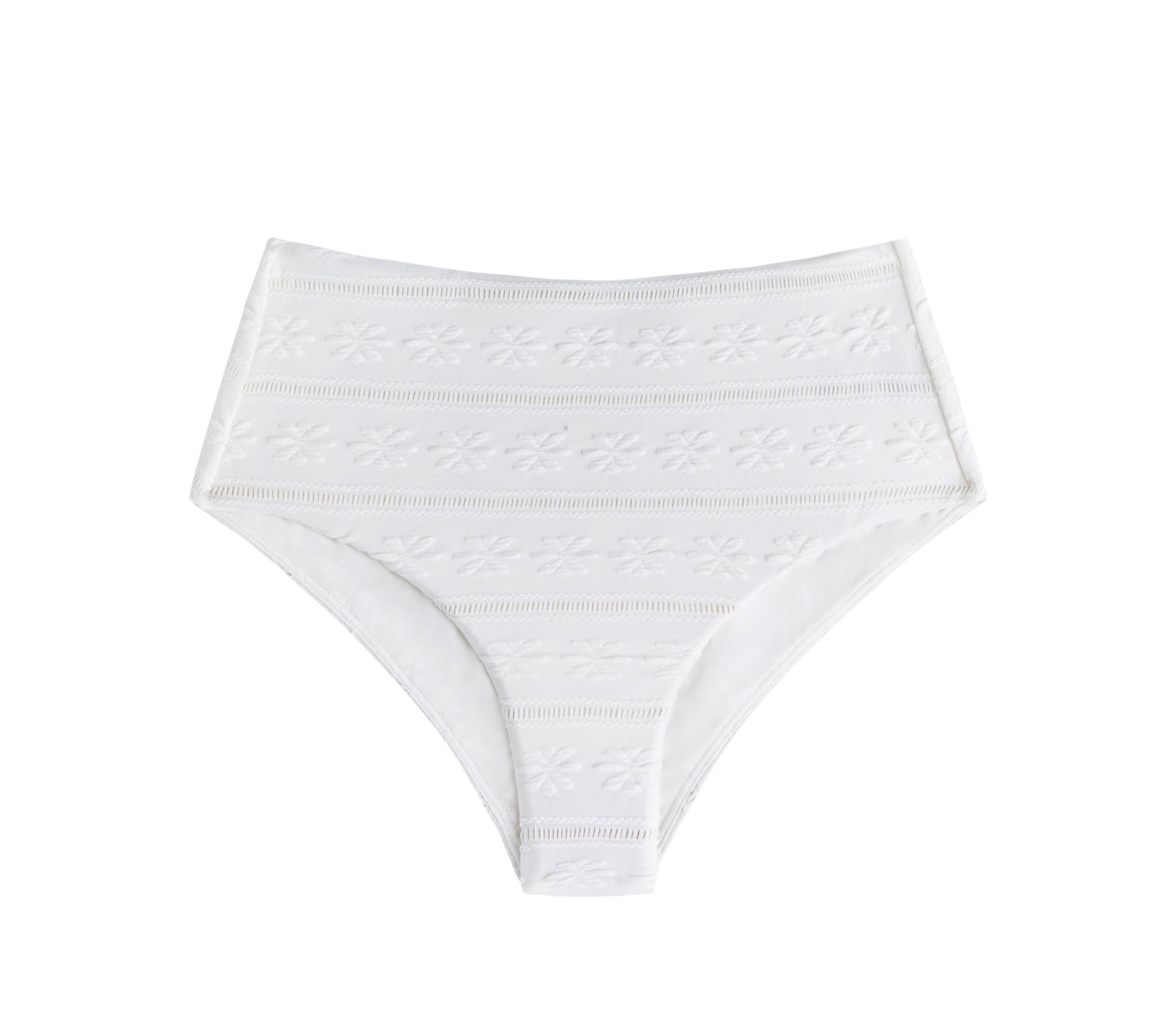 Salt Breeze White Jacquard Bikini Bottom