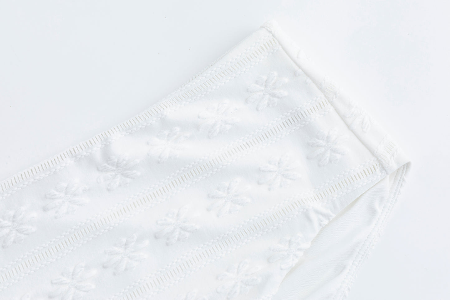 Salt Breeze White Jacquard Bikini Bottom