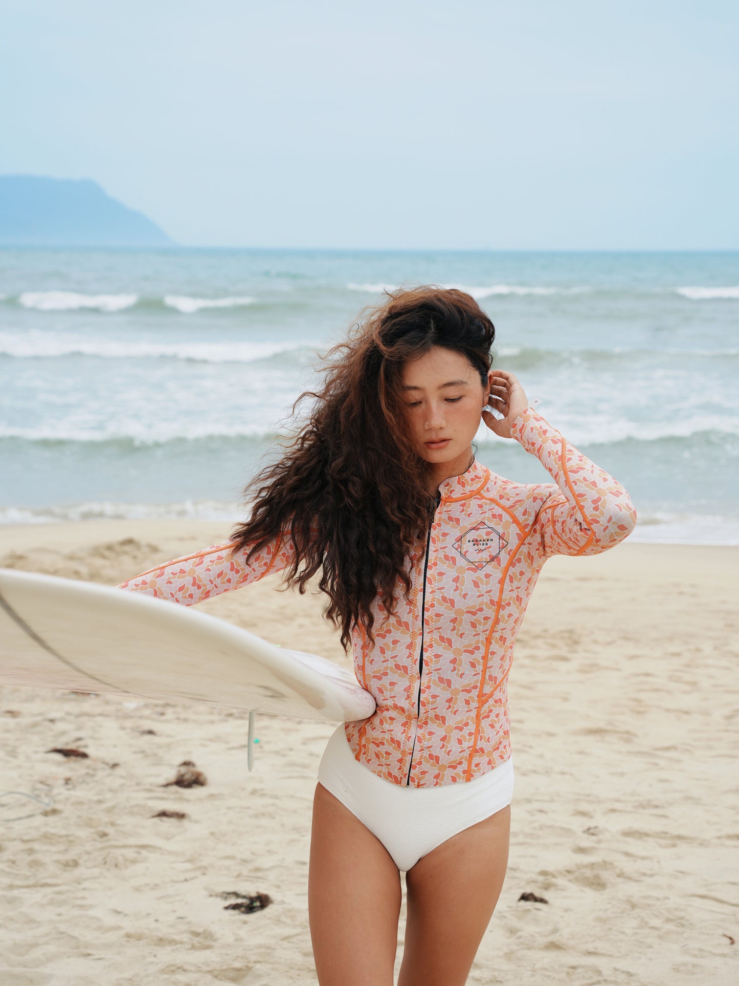 Sunkissed Days Long-sleeve Wetsuit Jacket with Floral Prints